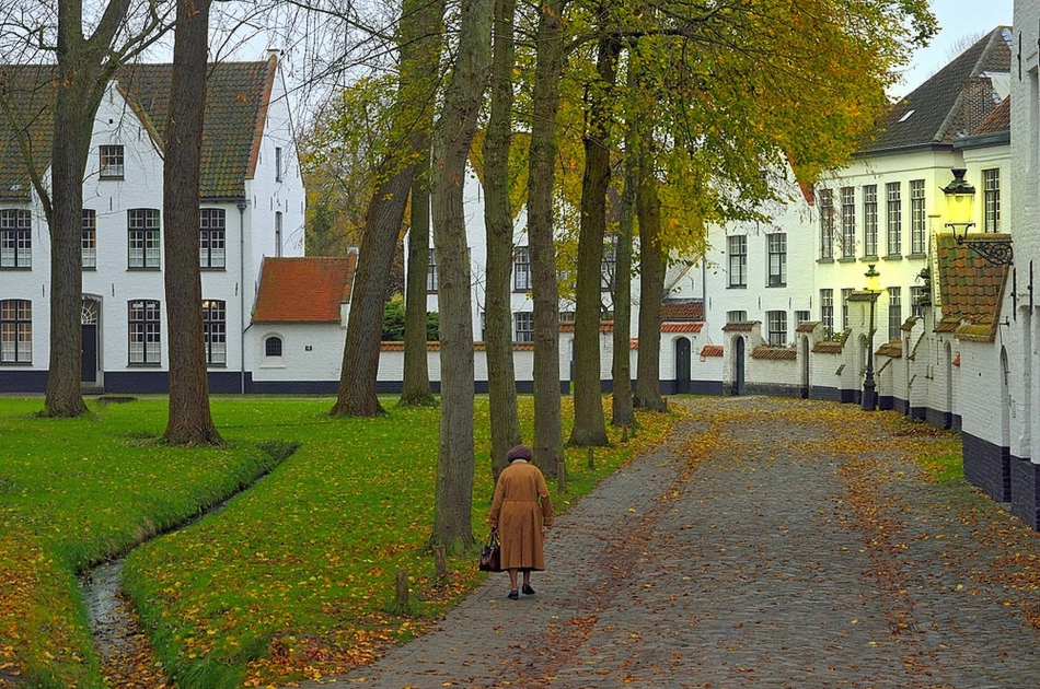 In the streets of Bruges.