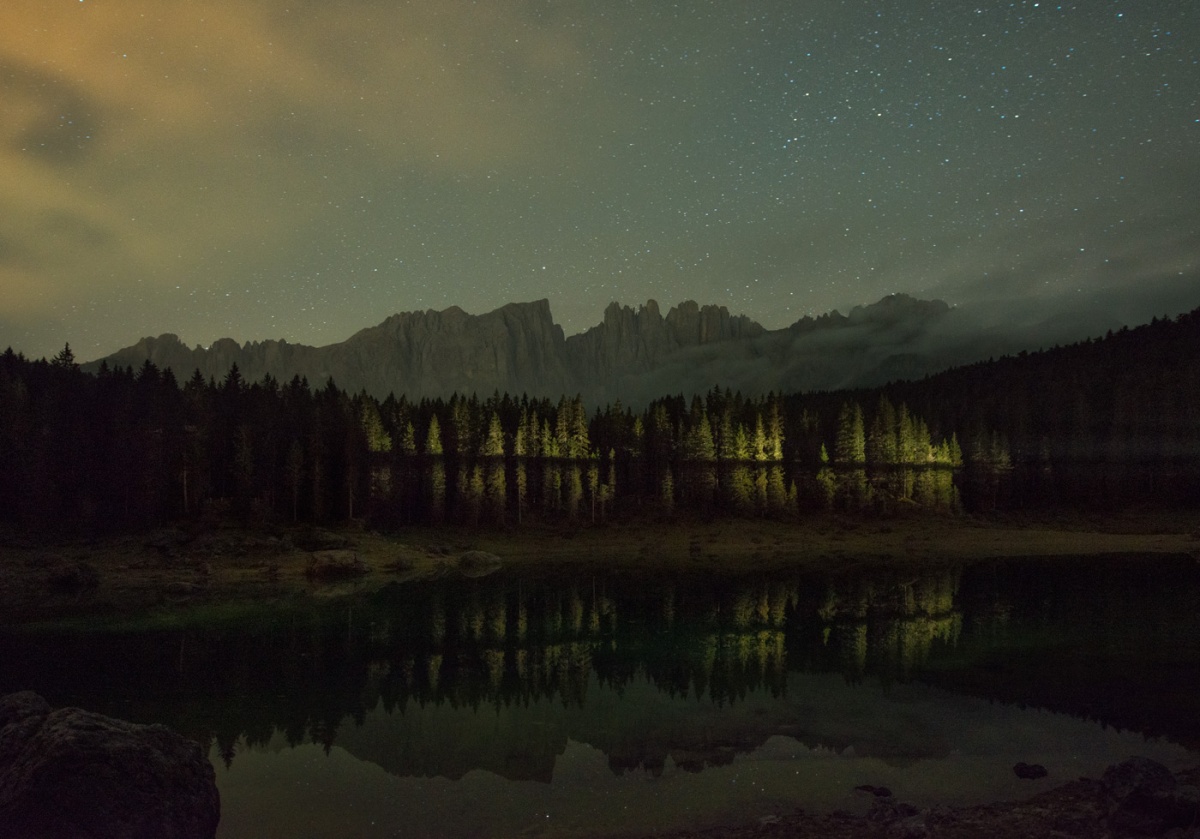Mitternacht auf dem See Lago di Karez