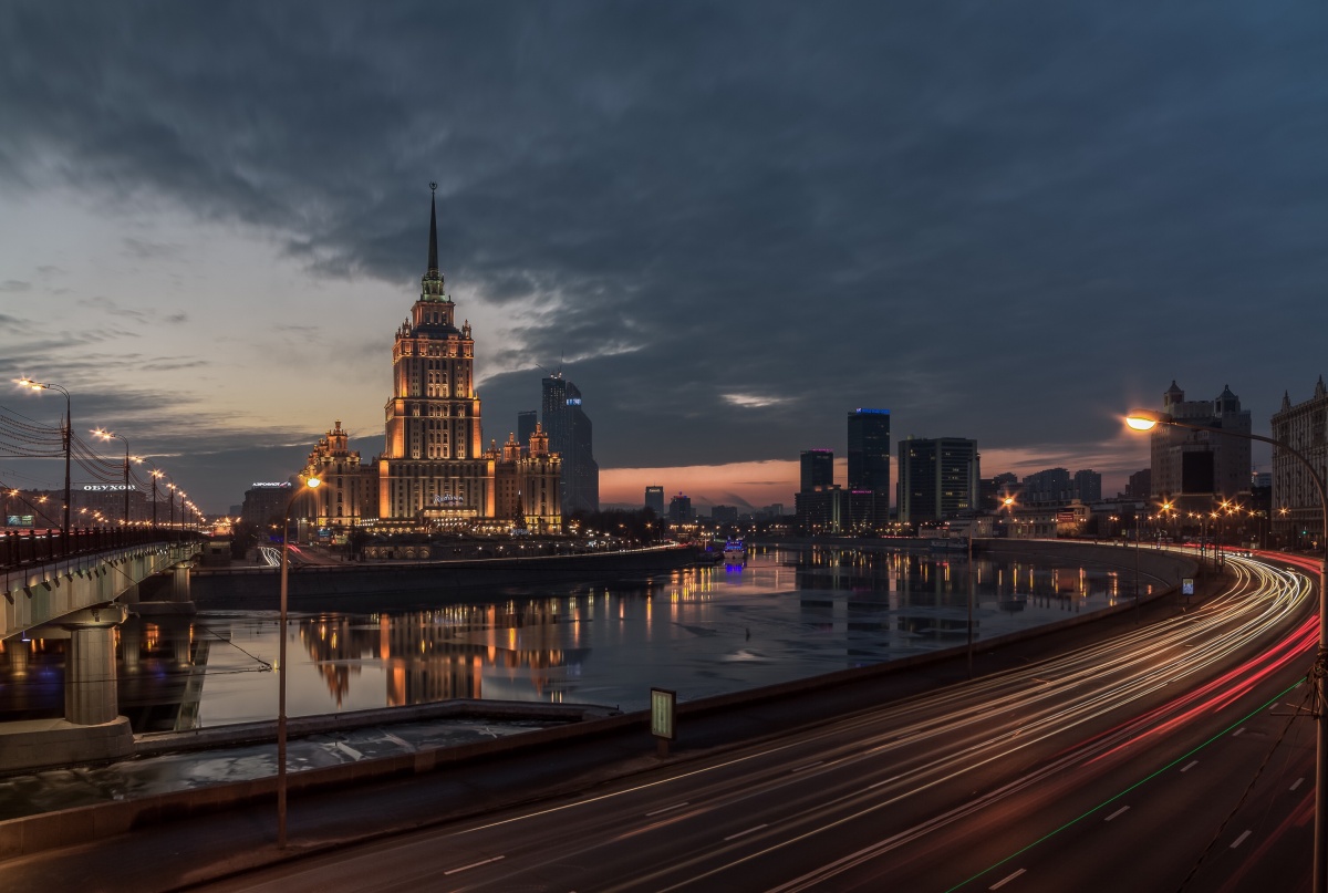 Moskau bei Sonnenuntergang