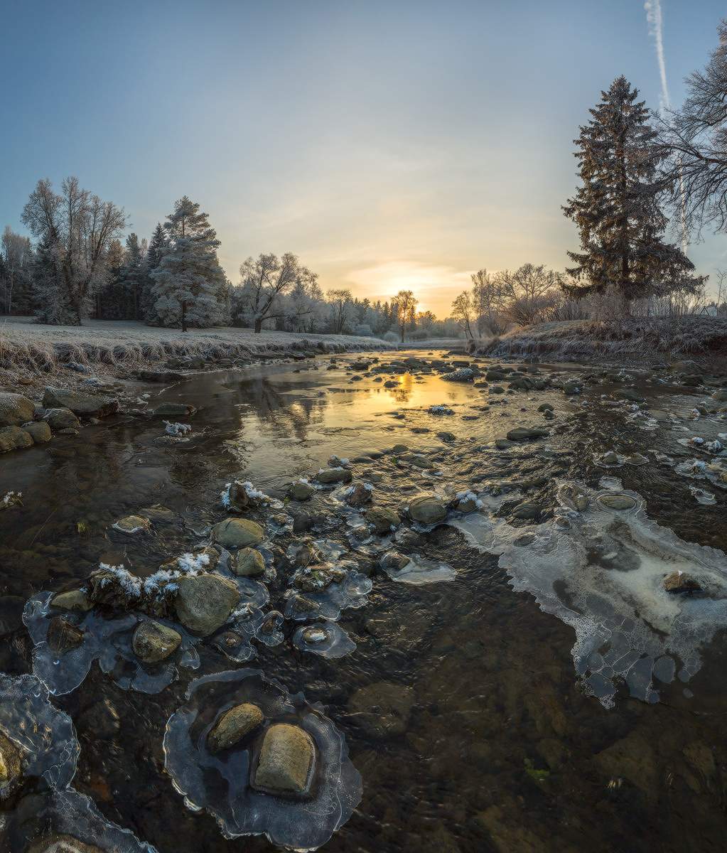 Während Fluss fließt.
