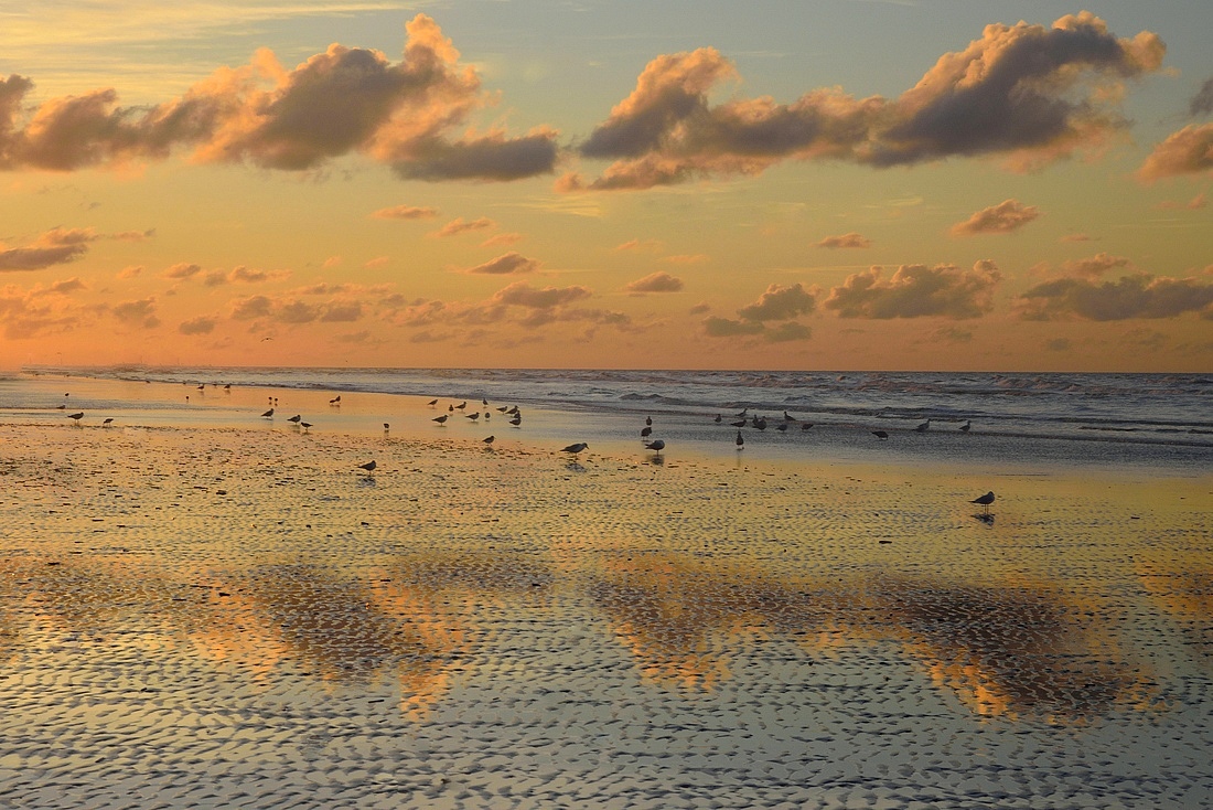 Sunset on the beach.