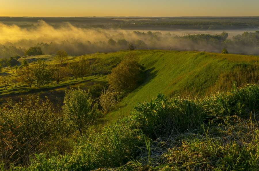 Nebel Reise entlang Bögen