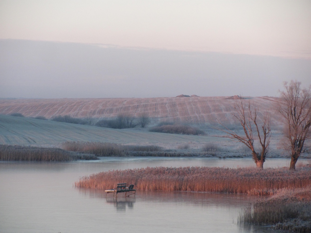 Am Stadtrand von seinem Haus