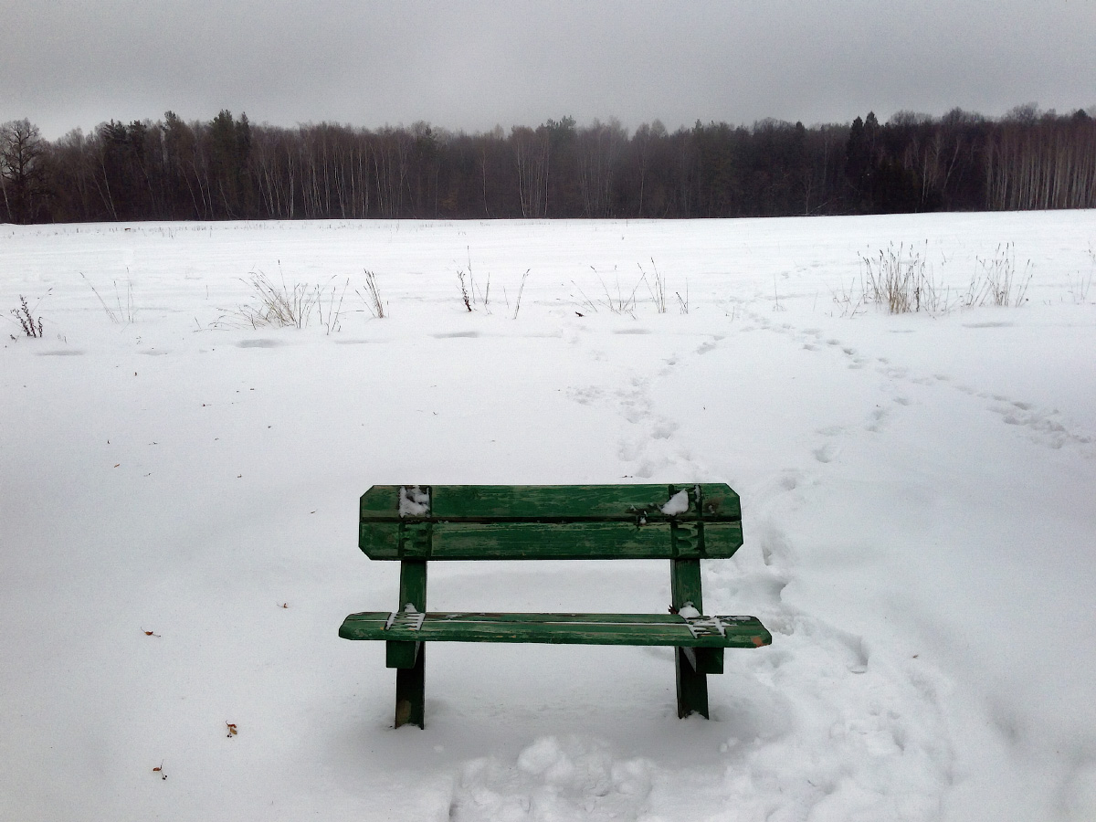 Winterlandschaft bei schlechtem Wetter