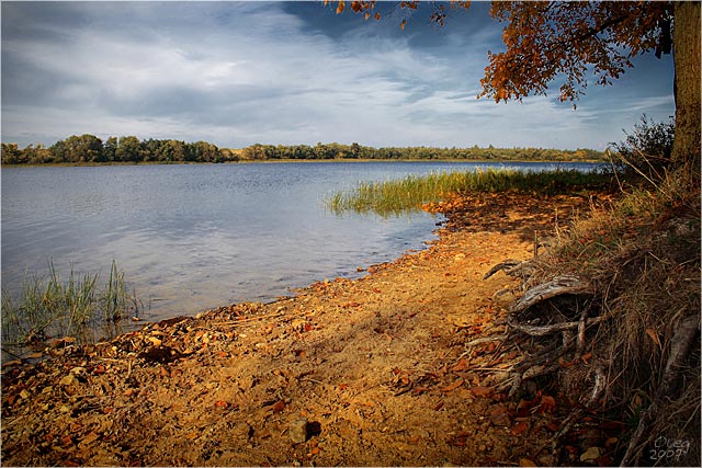 Am Ufer dieses ruhigen Fluss