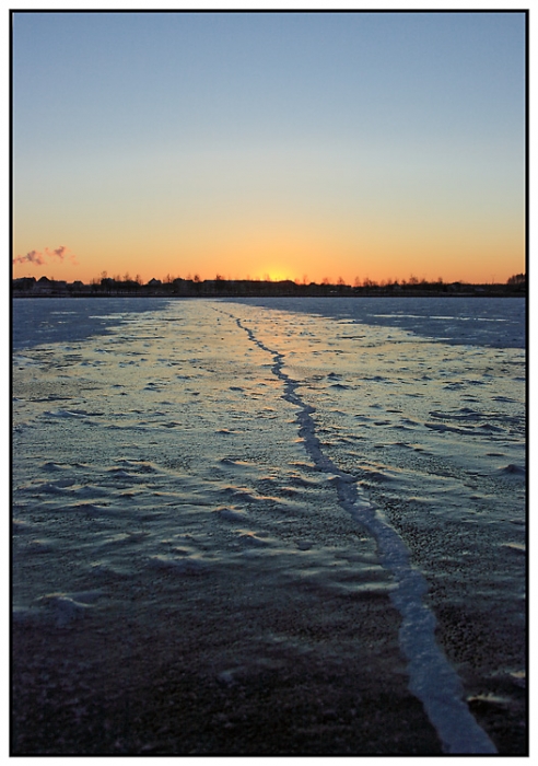 Sonnenuntergang und die Kälte