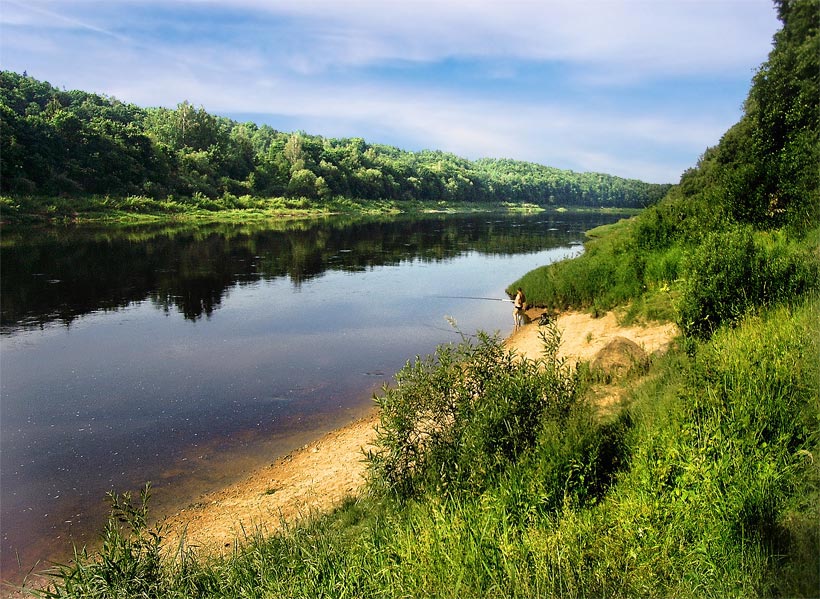 Angeln unter der Klippe