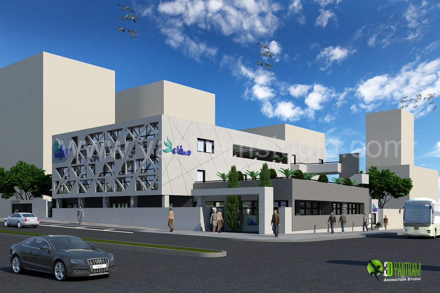 3D-Rendering Außenhandels Office Design