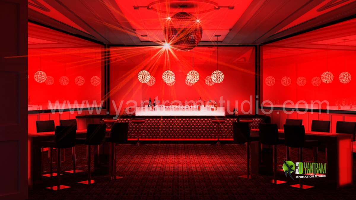 3D-Rendering Interior Design Bar