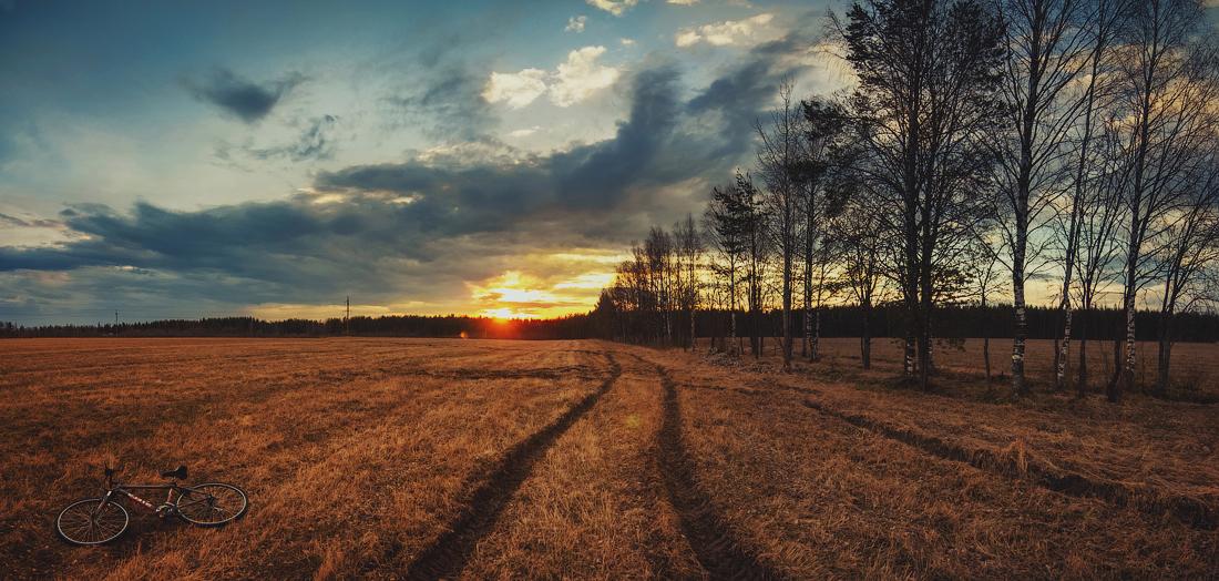 Verlassen Sie den Sonnenuntergang