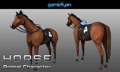 3D-Pferdetier Character Animation