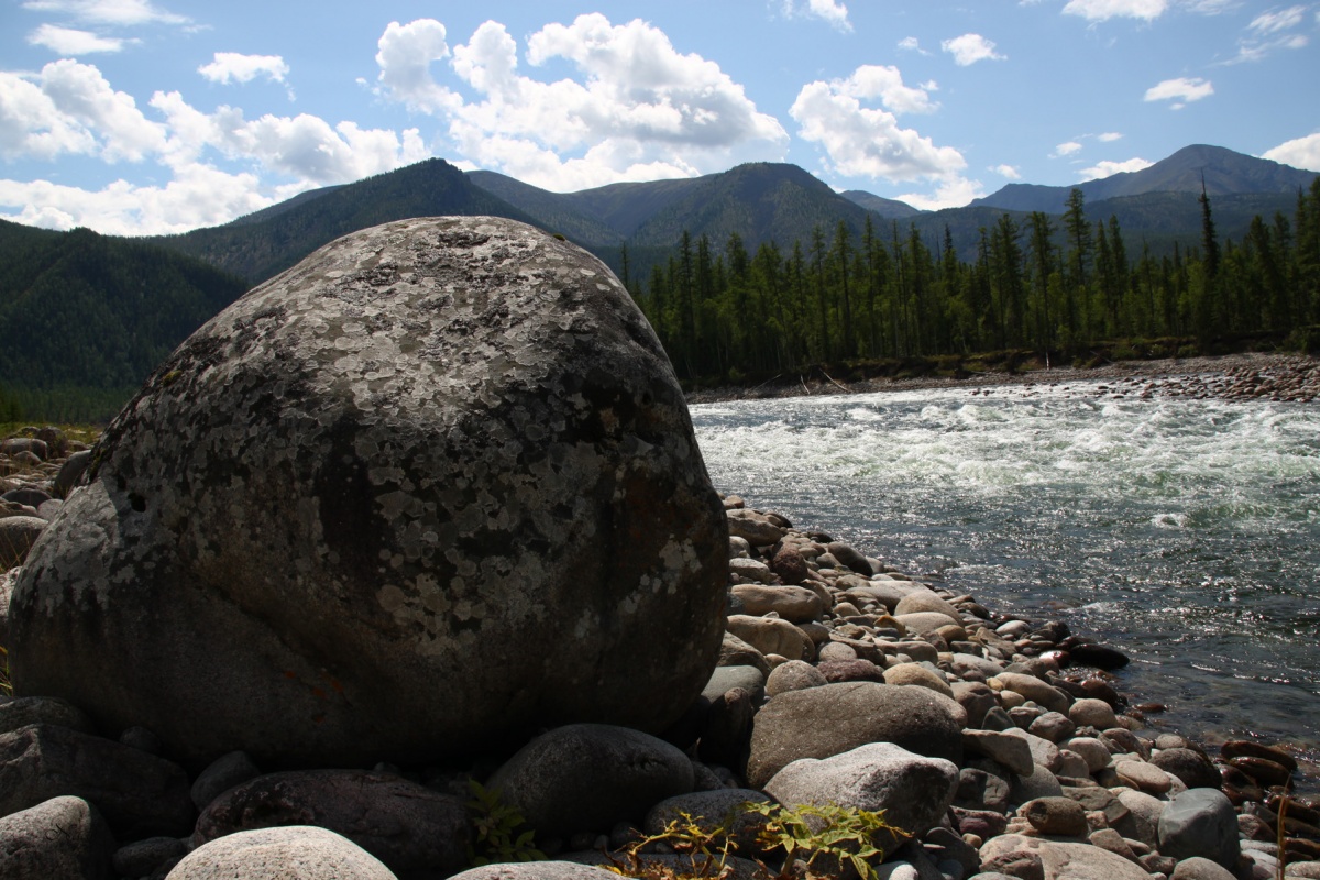 Riesen auf der Oka Sayan