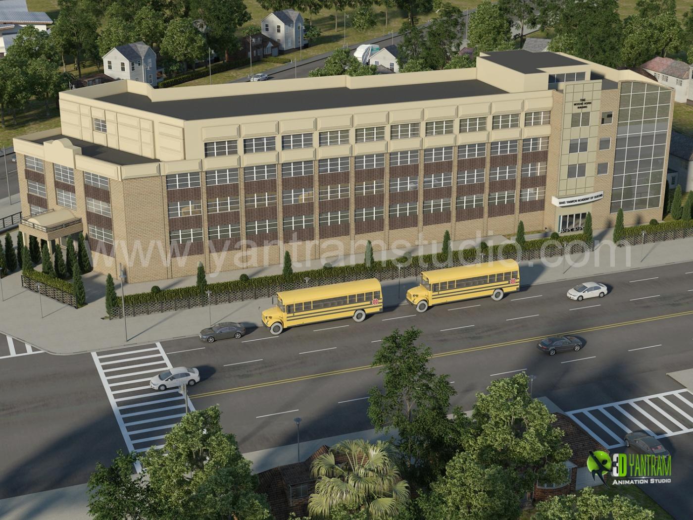 3D-Rendering Außen Academy of Education