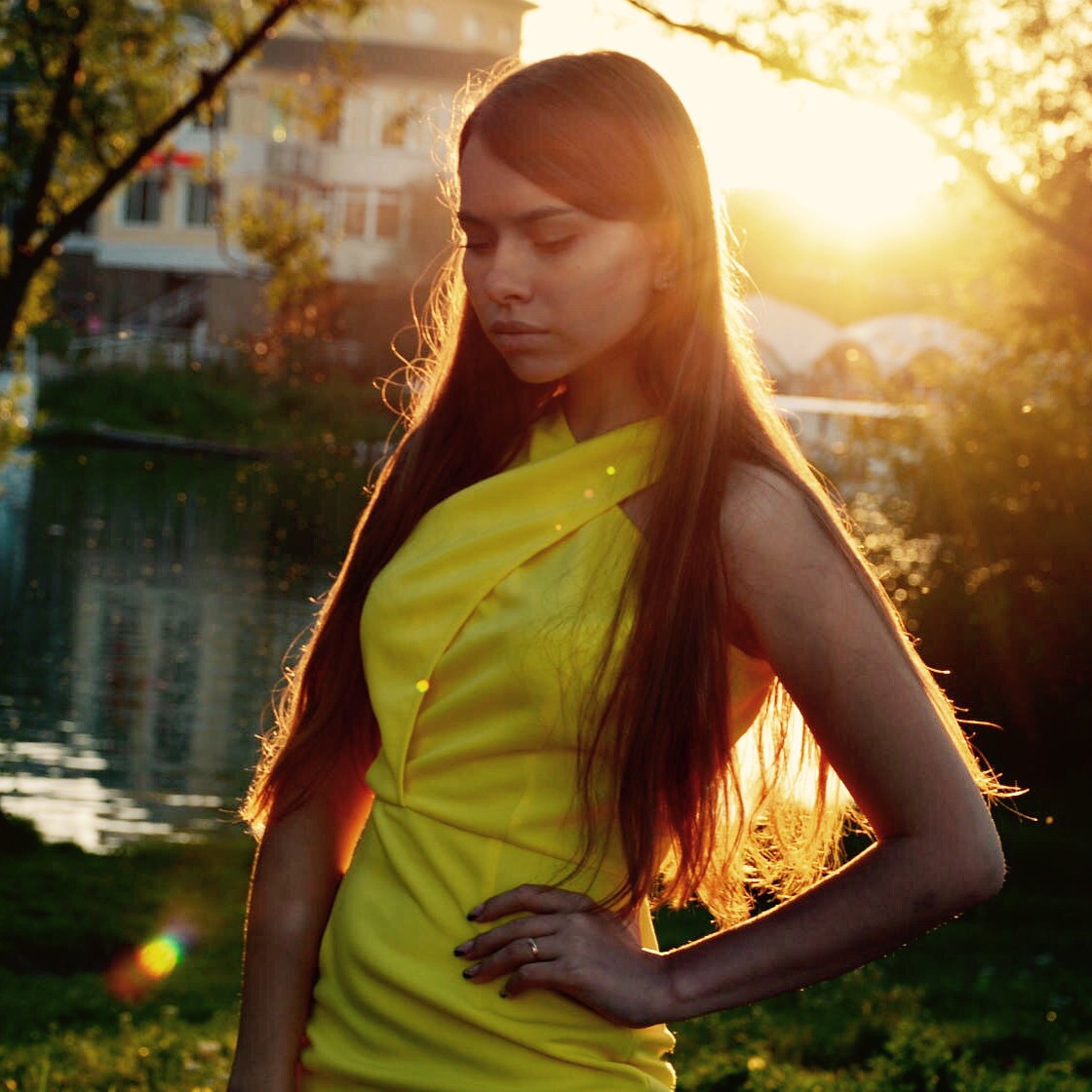 In der goldenen Sonnenuntergang