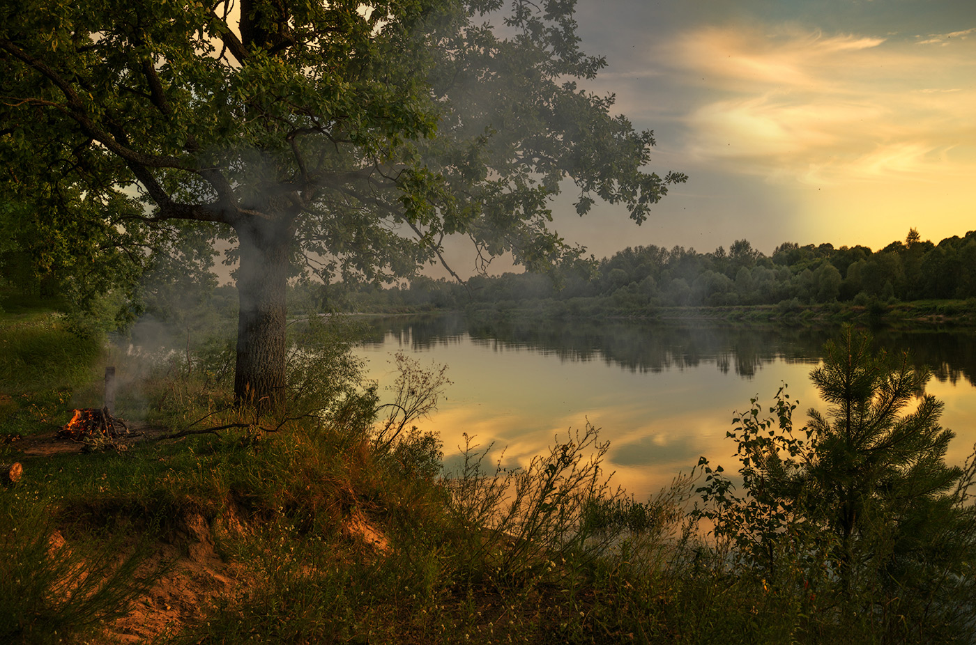 Abend auf dem Fluss Sozh