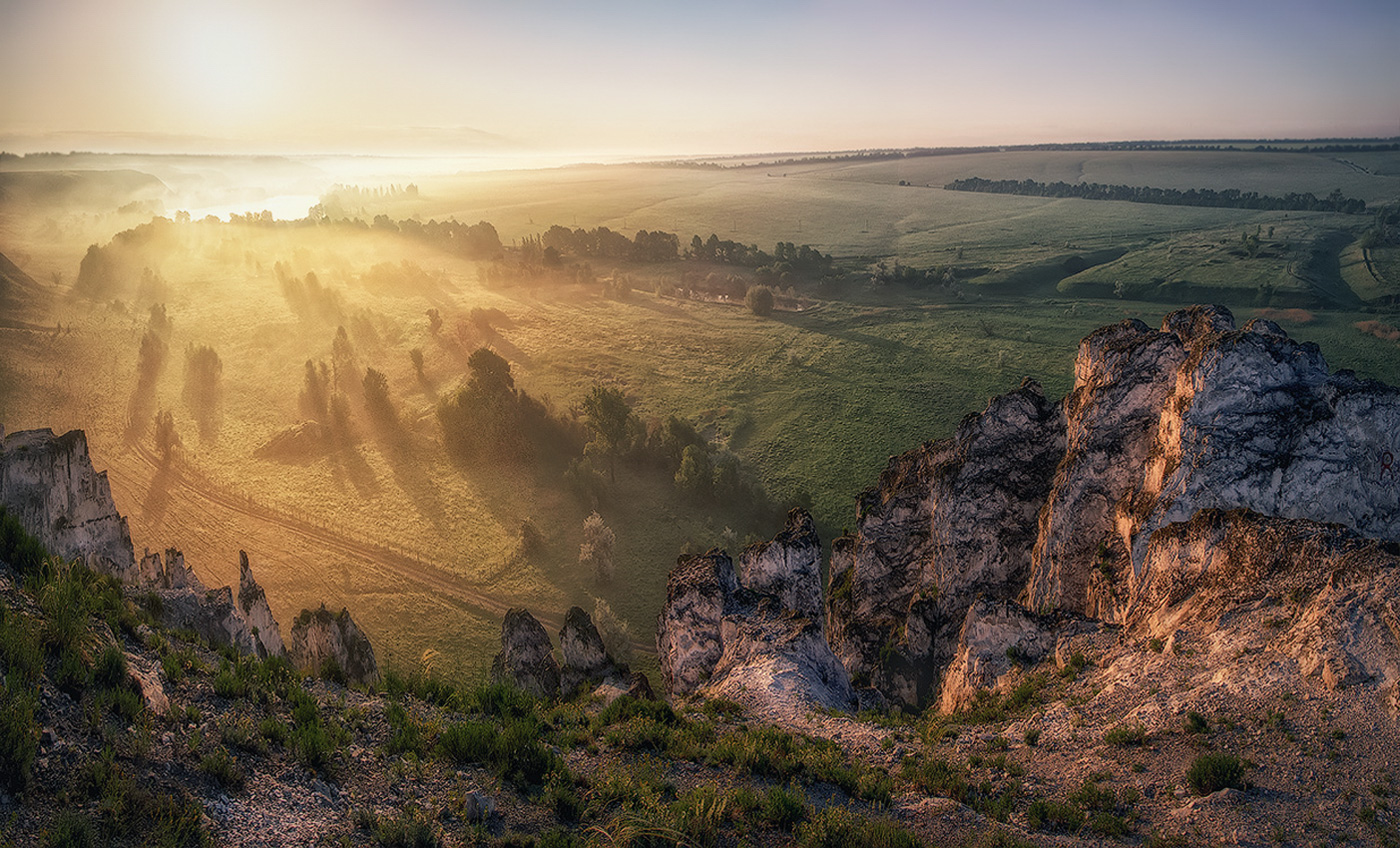 Dämmerung Weiße Klippen