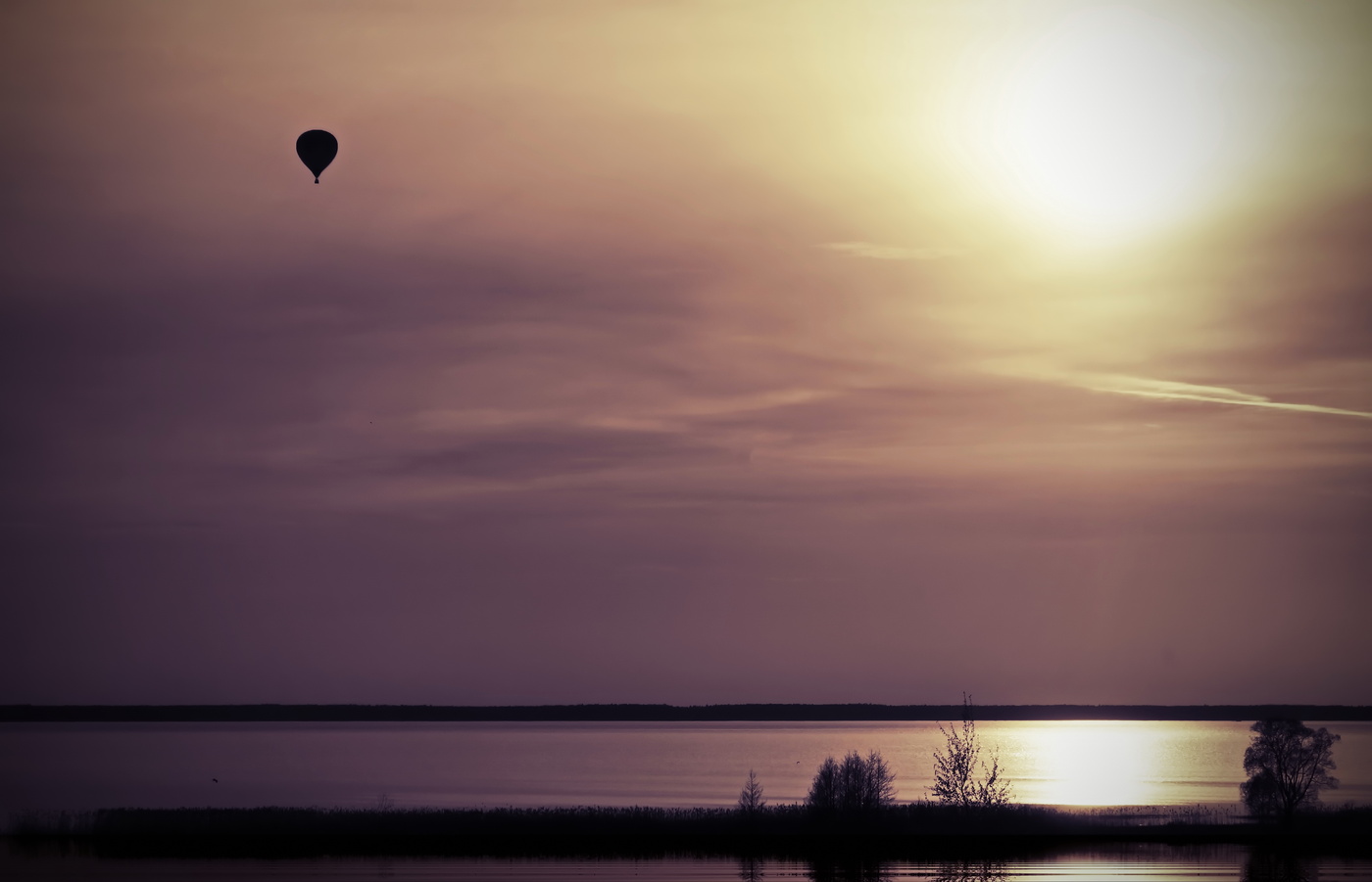 Sonnenuntergang auf Plescheevo