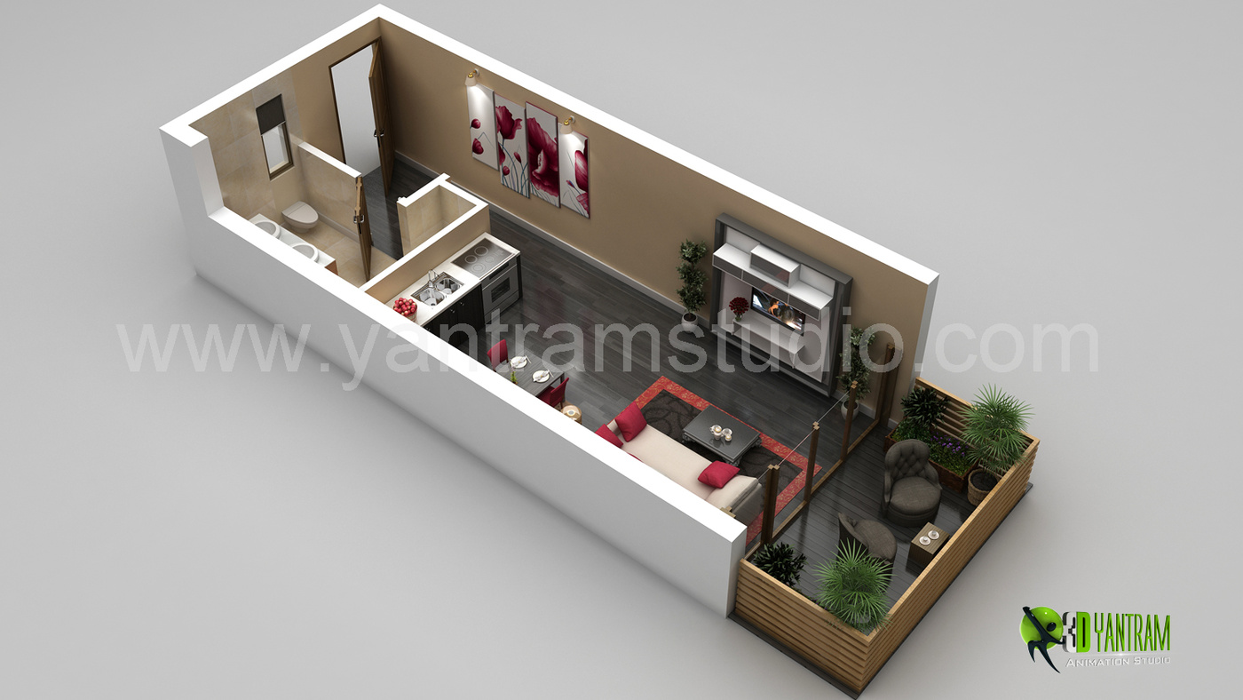 Kleines Haus 3D Floor Plan Rendering