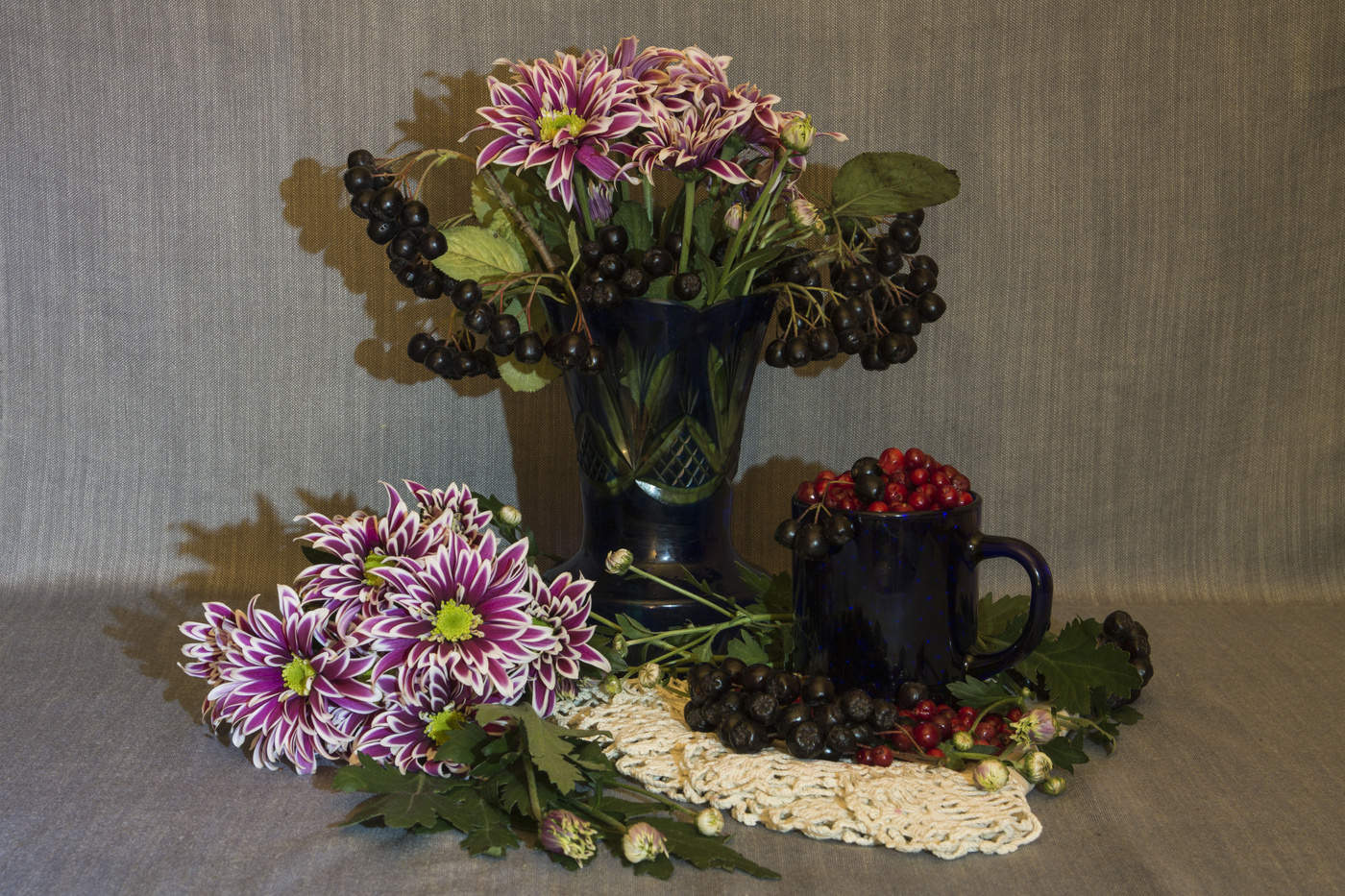 Sketch mit Herbstblumen