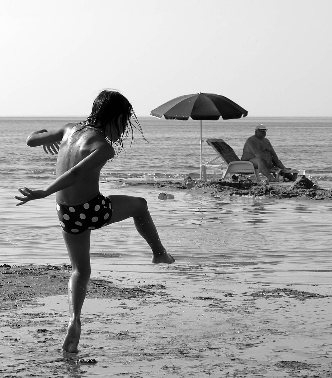 Auf die Zehenspitzen.