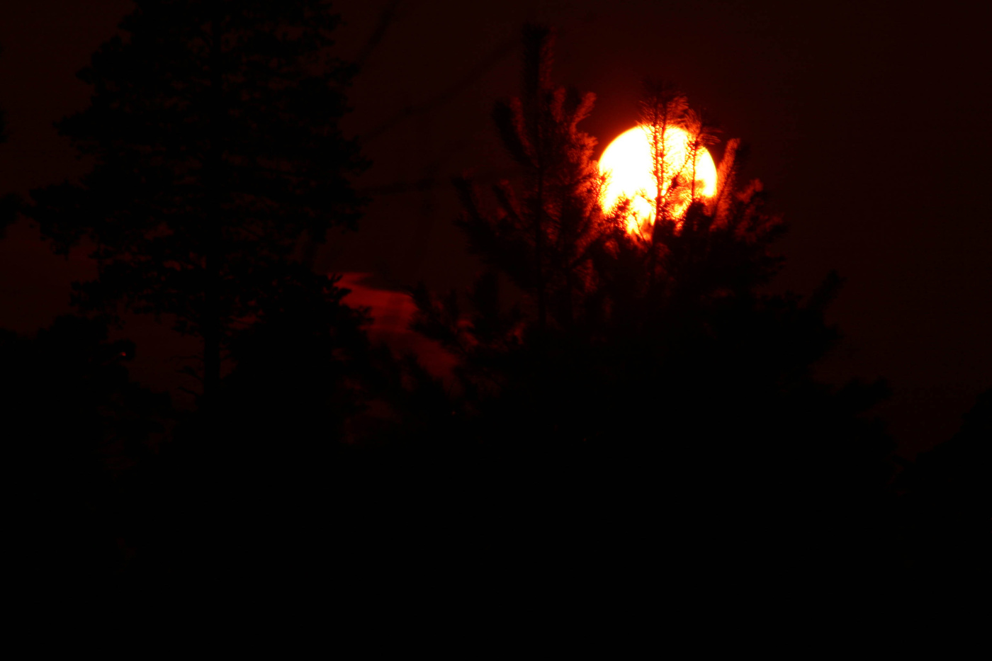 die Sonne bei Sonnenuntergang