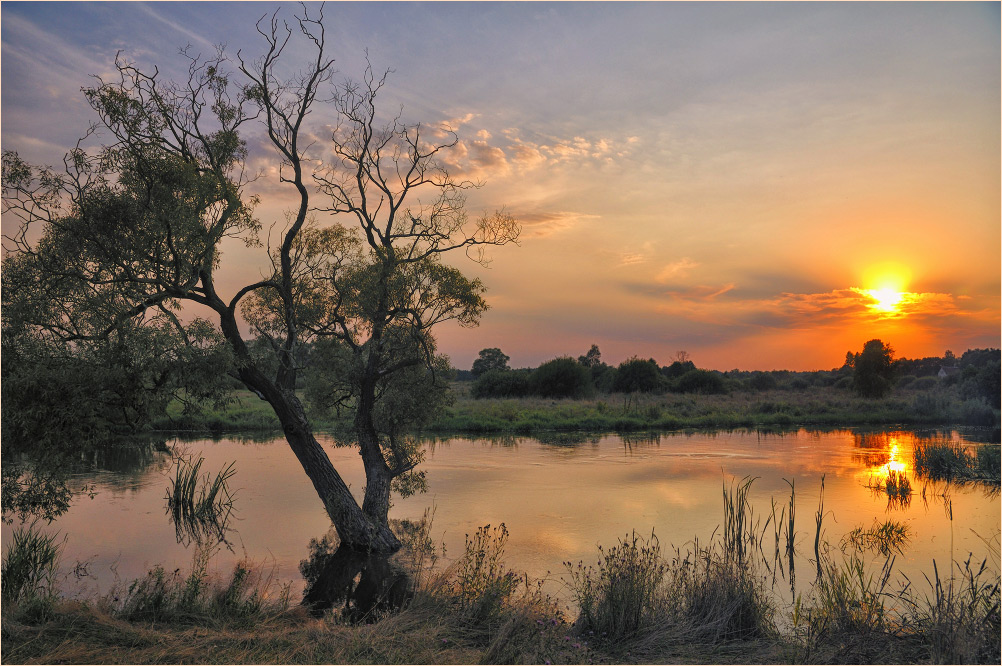 Sonnenuntergang am Ende des Sommers