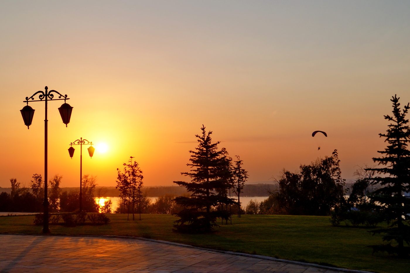 Herbst-Sonnenuntergang