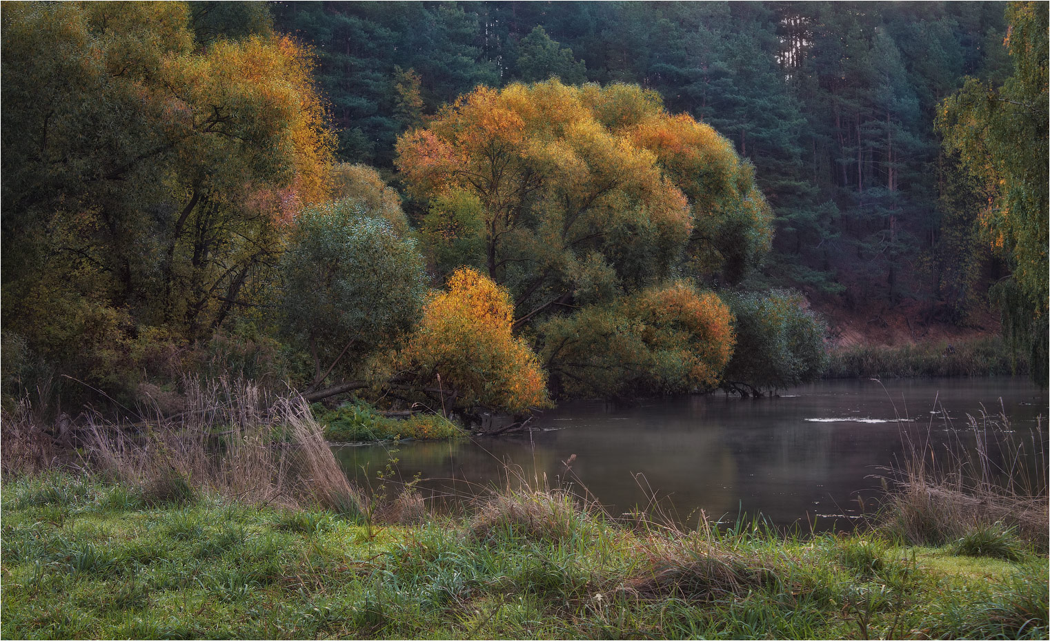 Fluss und Herbst