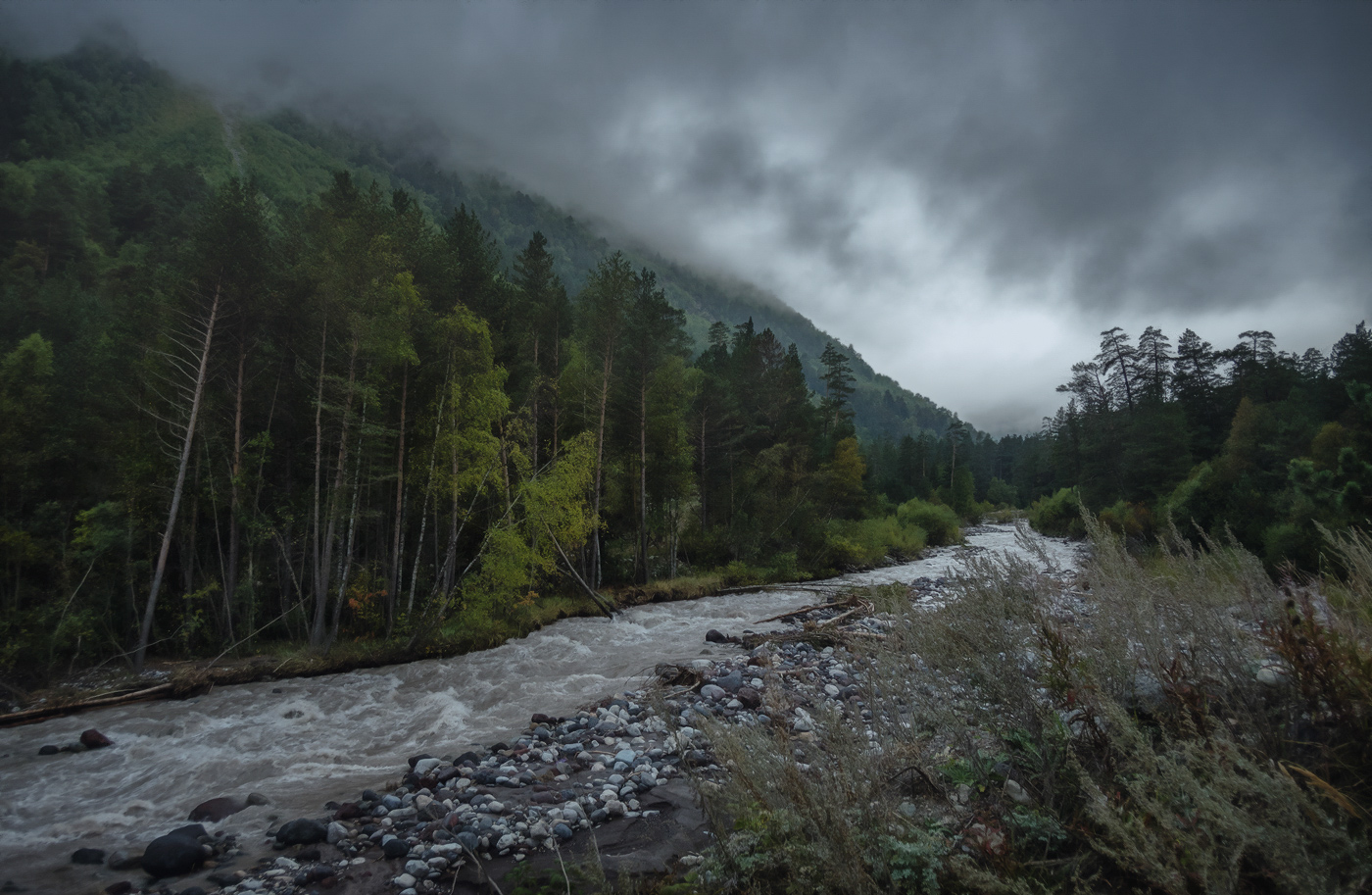 Schlechtes Wetter in den Bergen