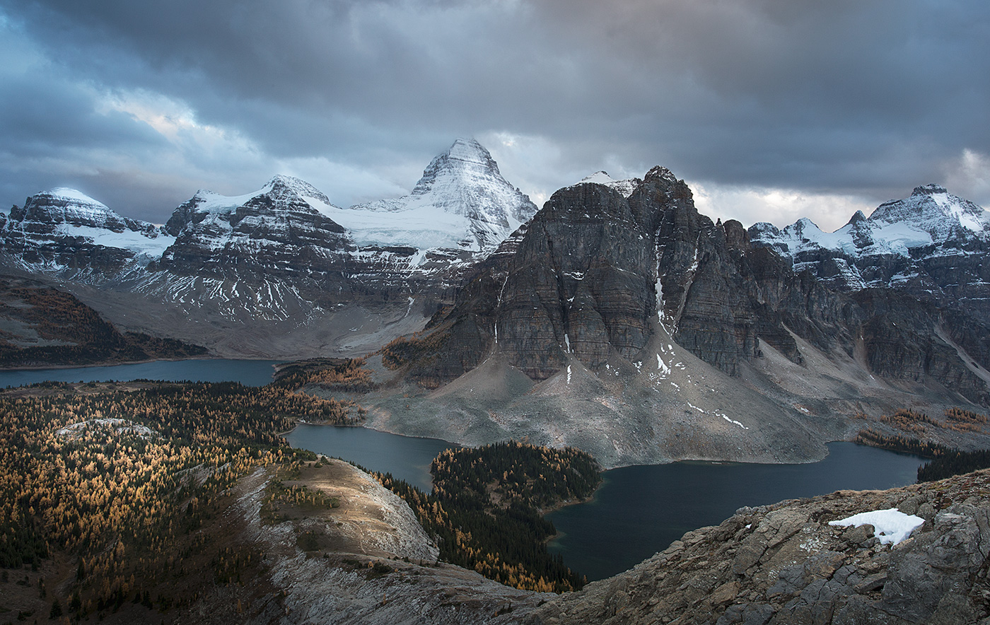 Abend bricht Assiniboine