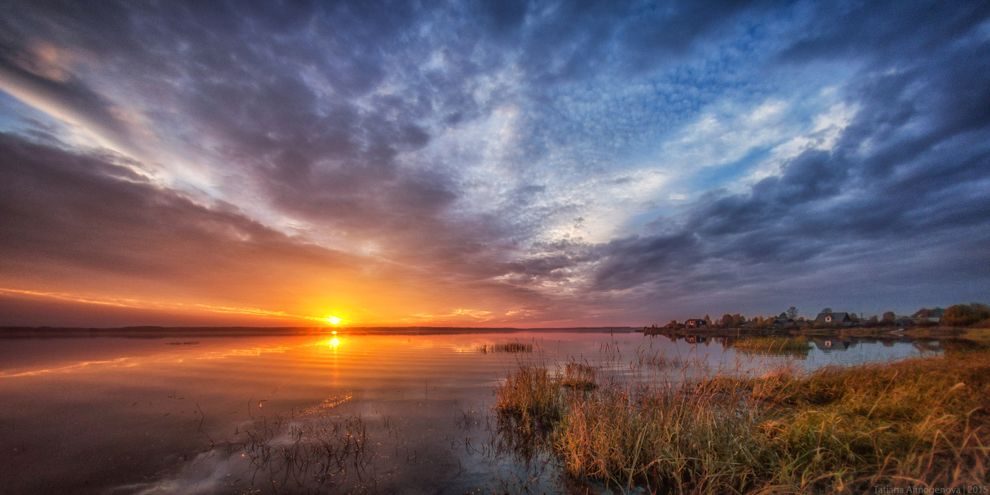 Herbst-Sonnenuntergang