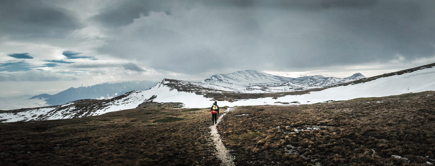 Überqueren der oberen Plateau Tschatyrdaga