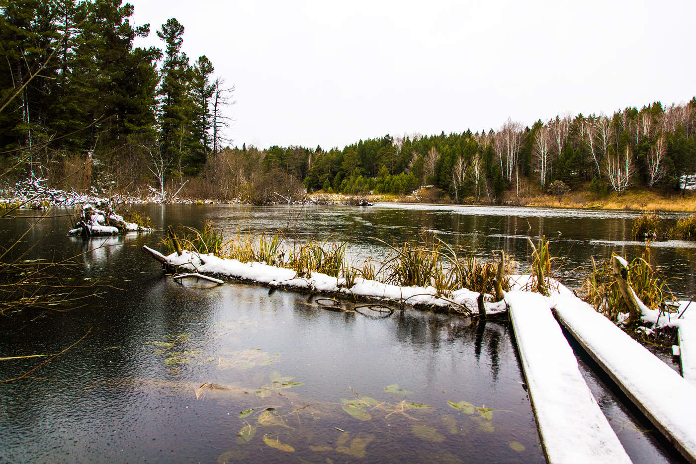 Erste Eis, der erste Schnee.