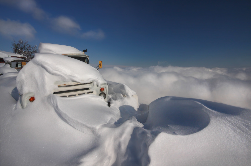 Frost Schnee eingewickelt - Look nicht einfrieren.