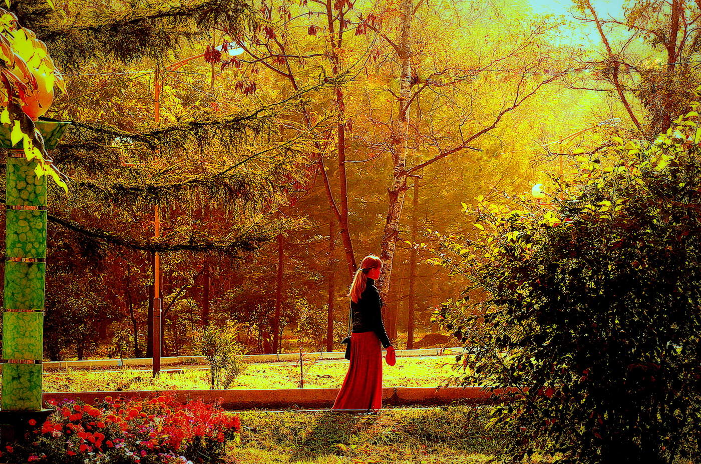 Wanderte Herbst im Stadtpark ...