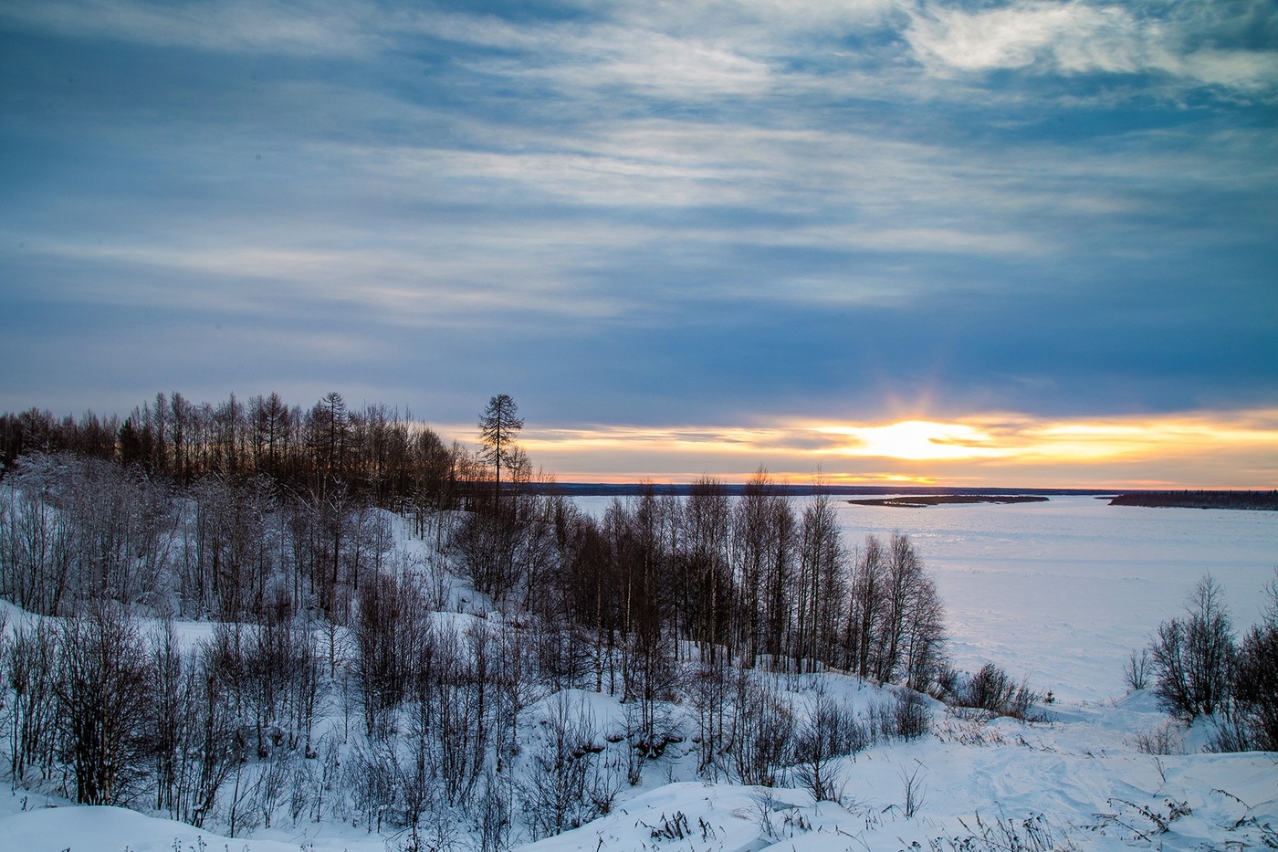 Sonnenaufgang auf dem Pechora