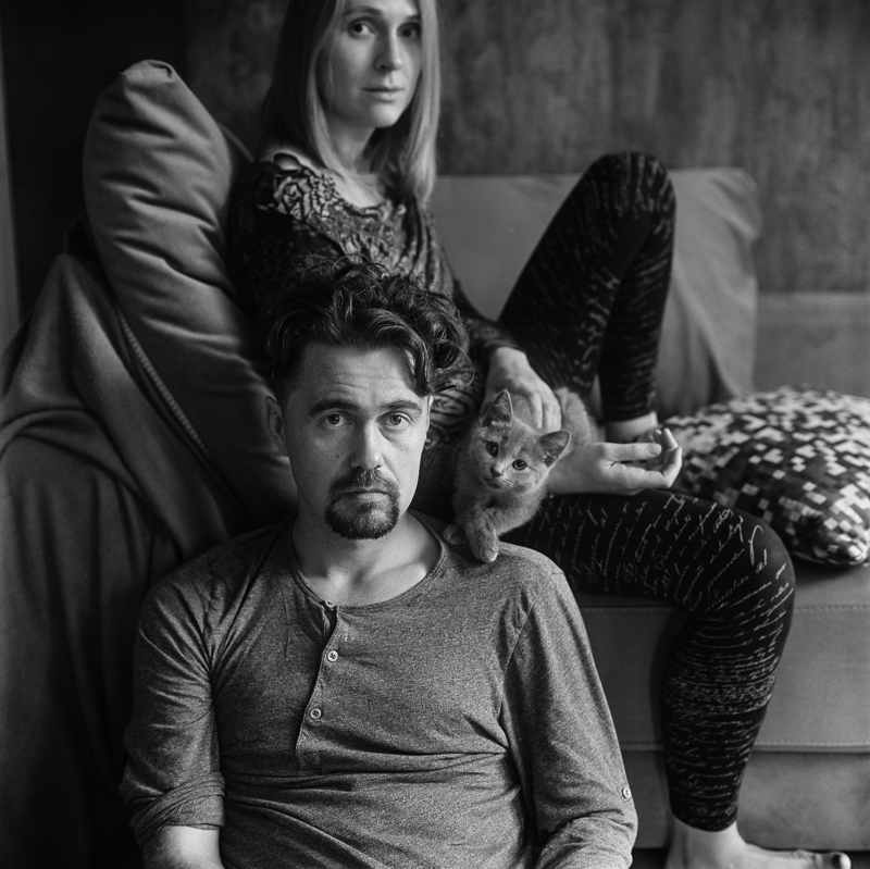 Egor und Katya (Portrait mit einer Katze)