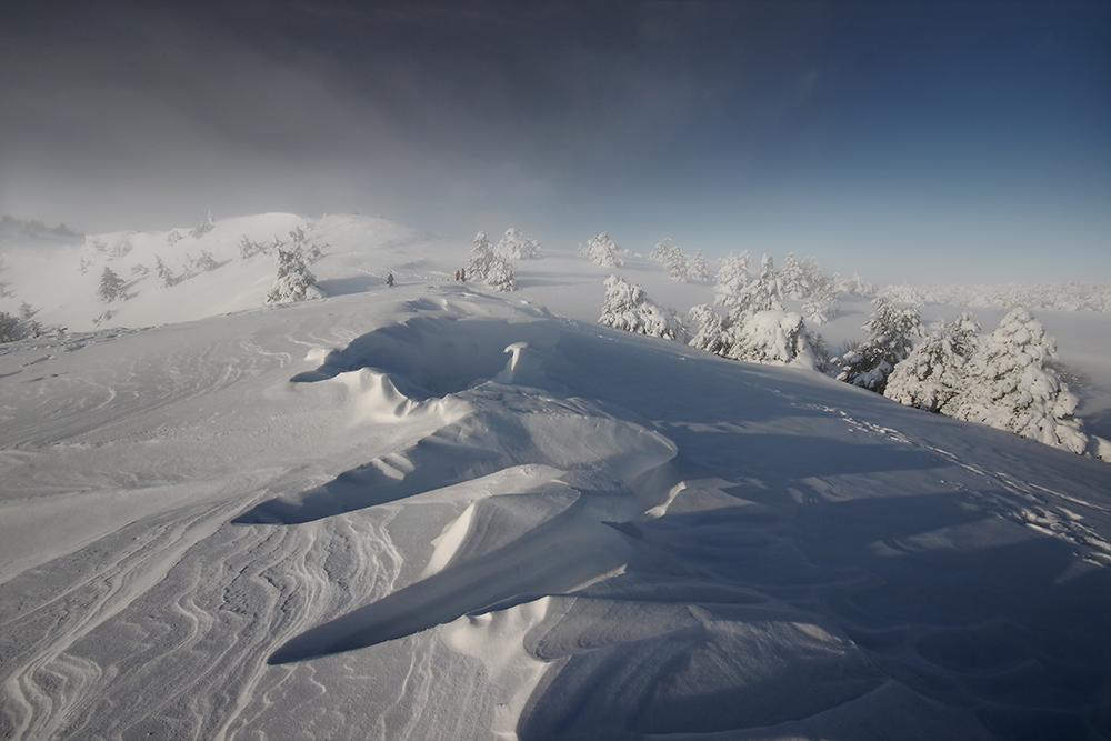 Dunes, schneebedeckten Dünen