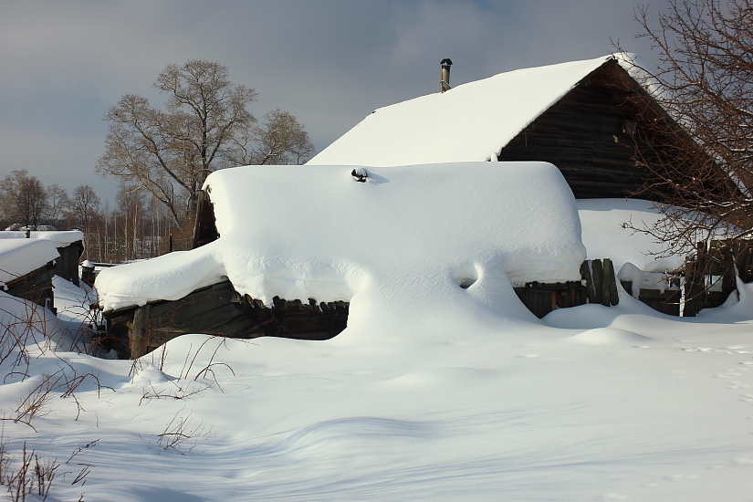 Unsere Straße Schnee niedergelegt