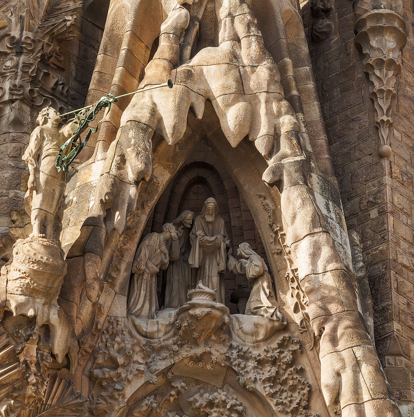 Sagrada Familia. Fassade der Geburt Christi (Detail)