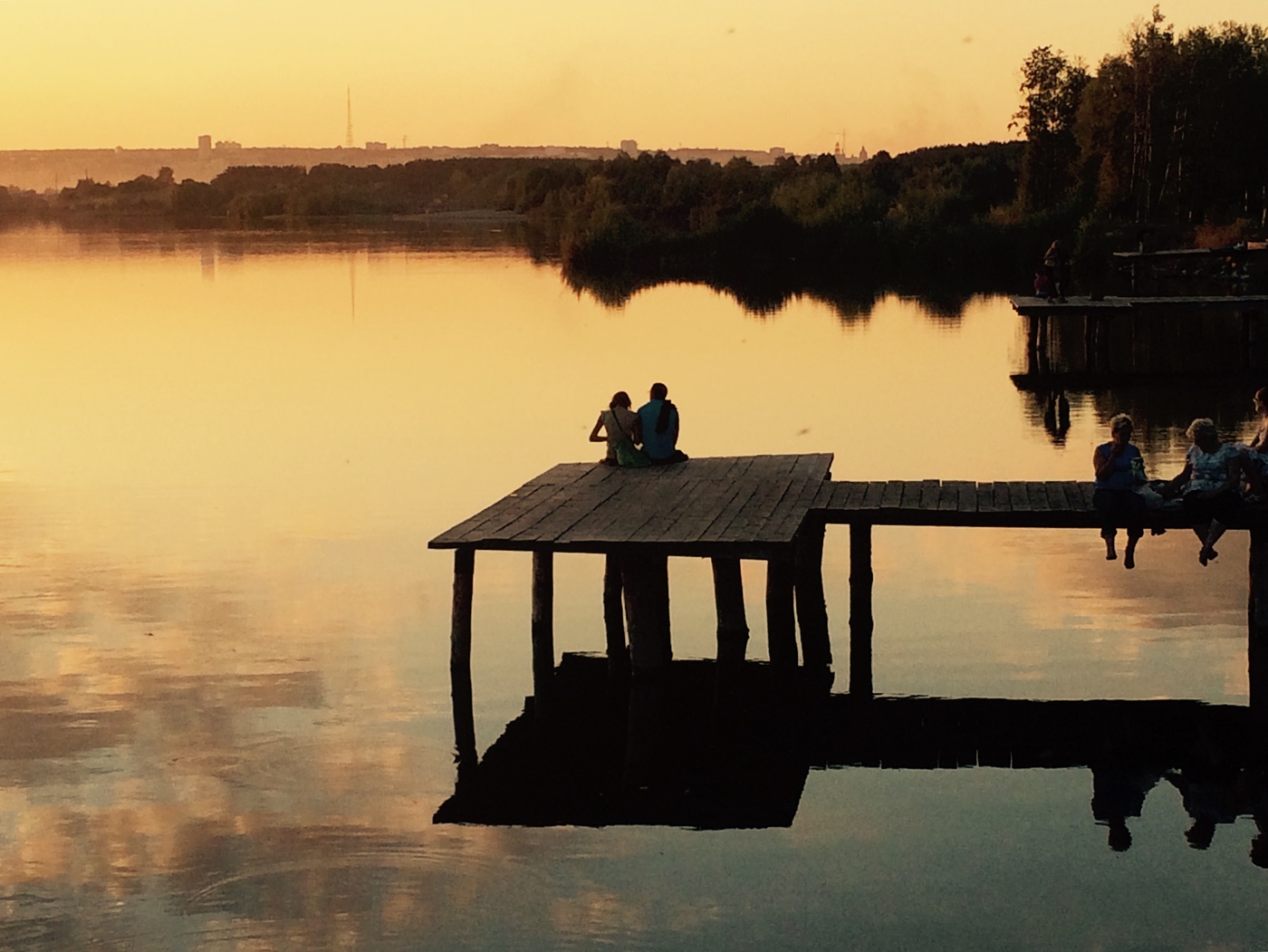 Am Abend Sonnenuntergang