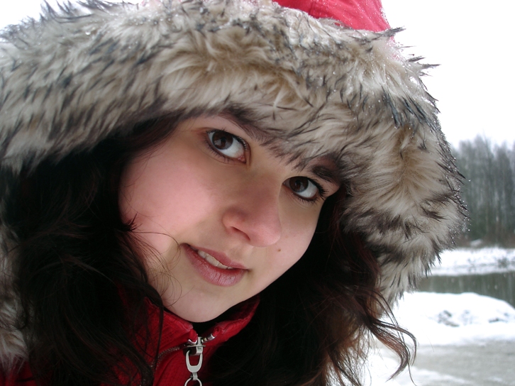 Augen die Farbe von Schokolade