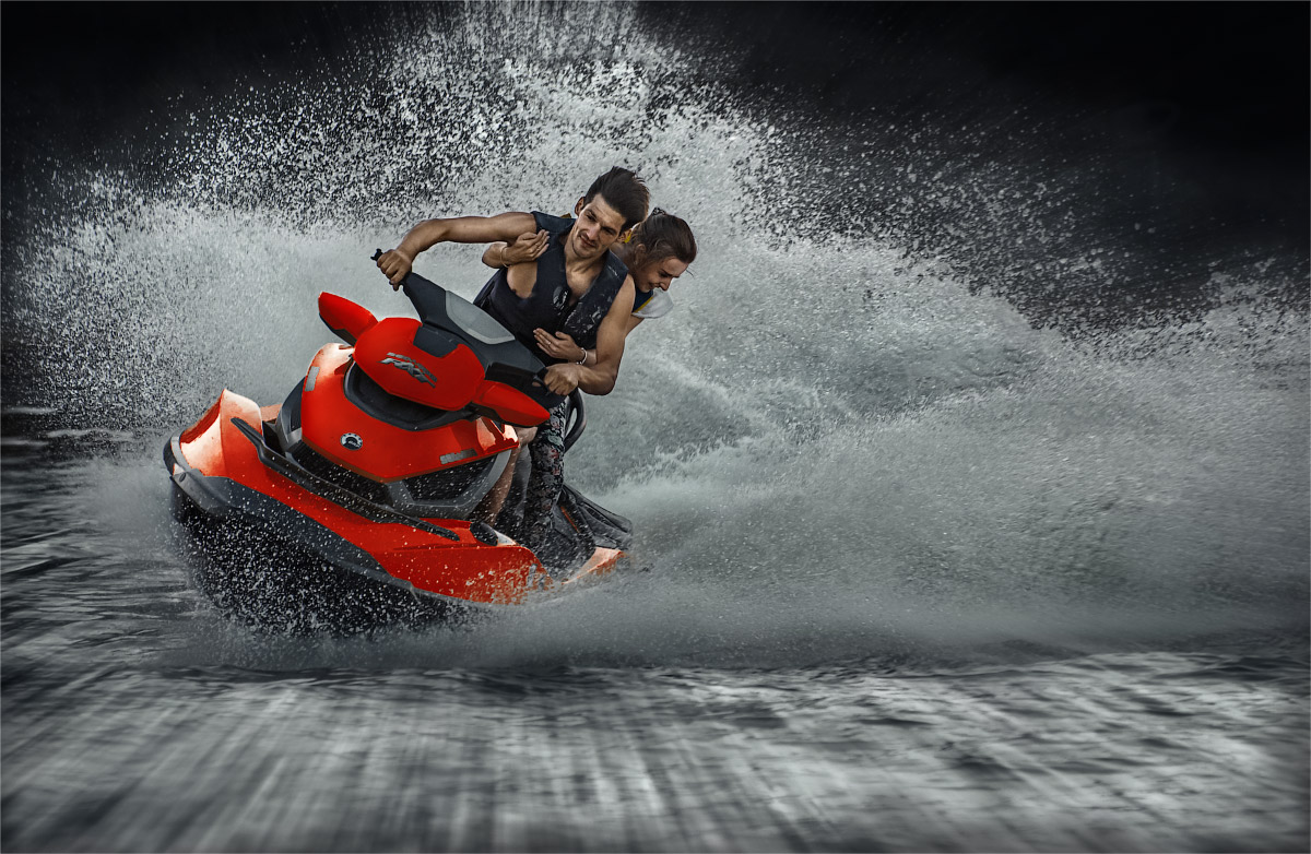 Auf dem Kamm einer Welle