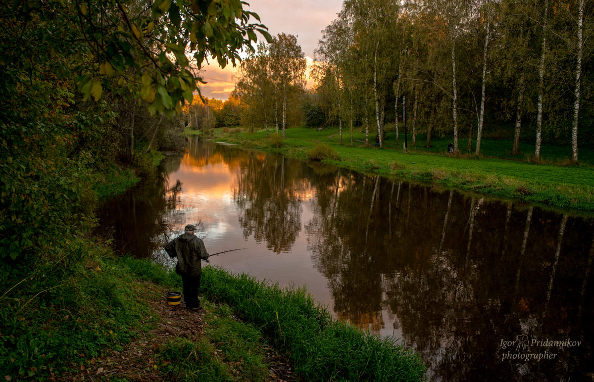 Am Abend Sonnenuntergang