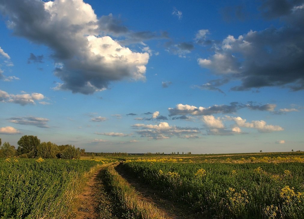 Auf der Straße mit Wolken ...