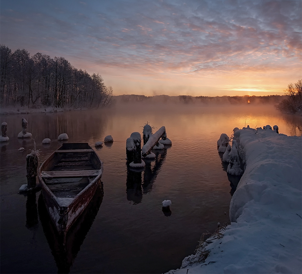 Dämmerung auf dem See.