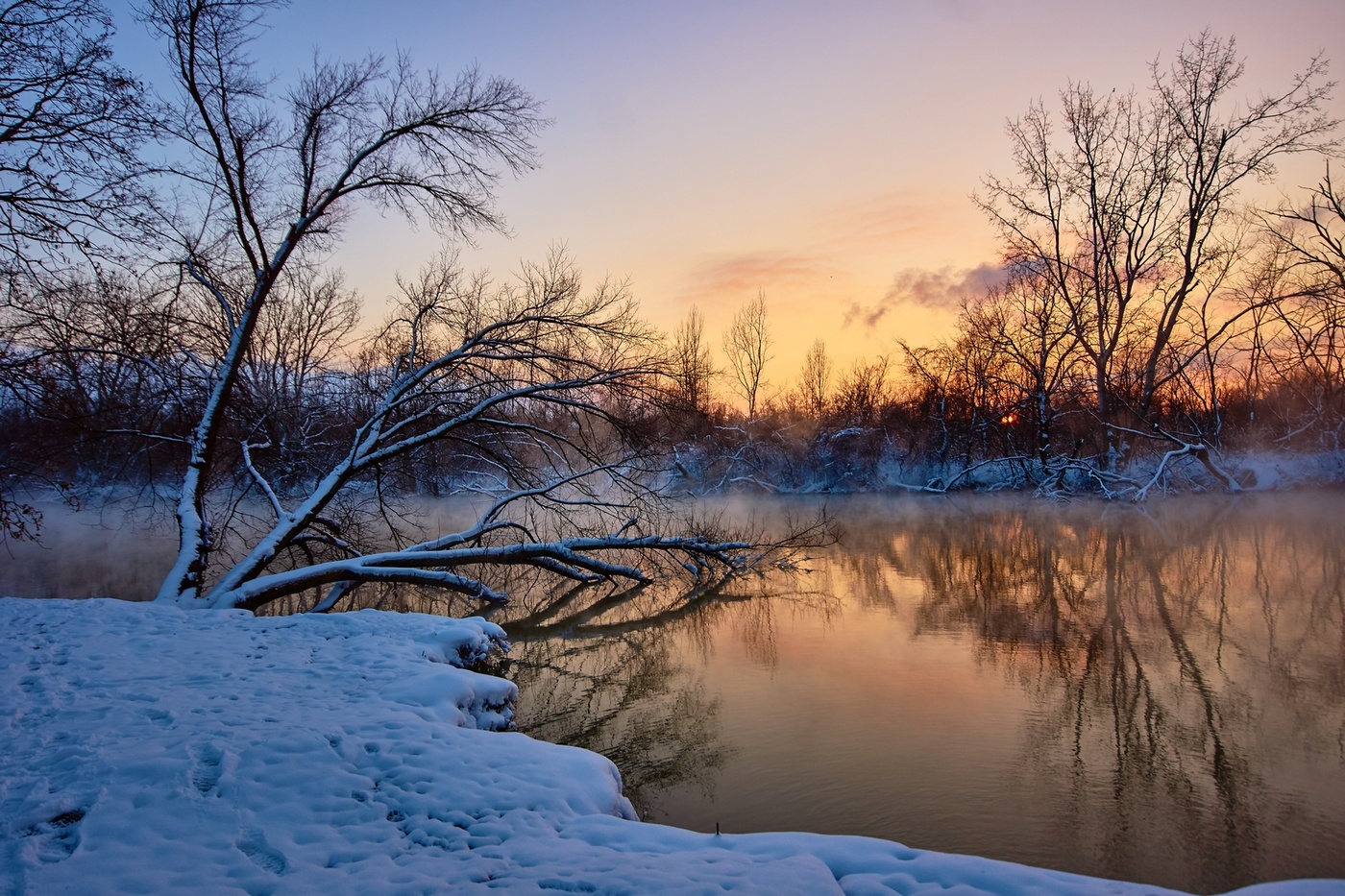 Sonnenuntergang im Winter