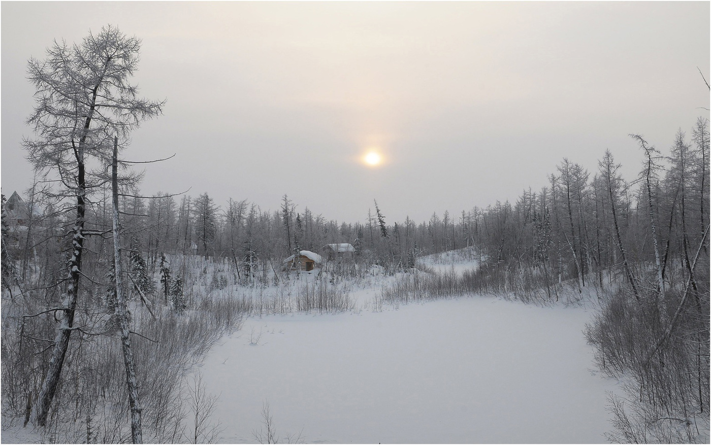 Landschaft mit Häusern
