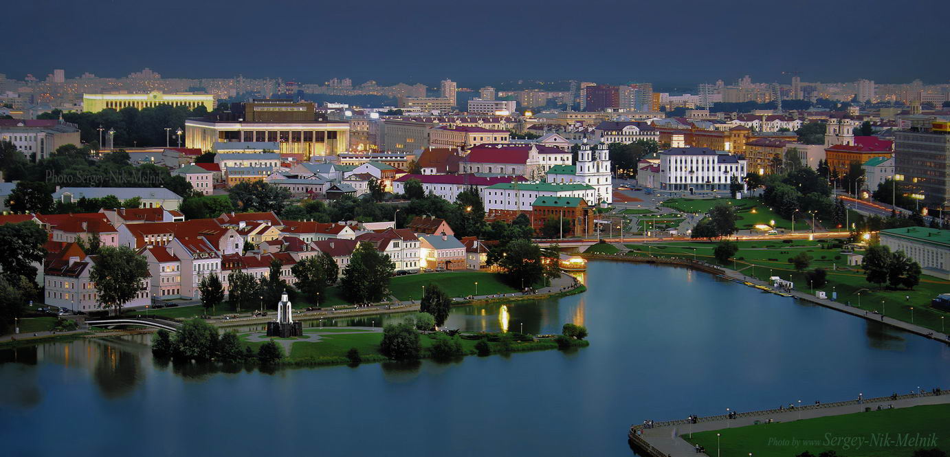 Abend Minsk aus der Höhe