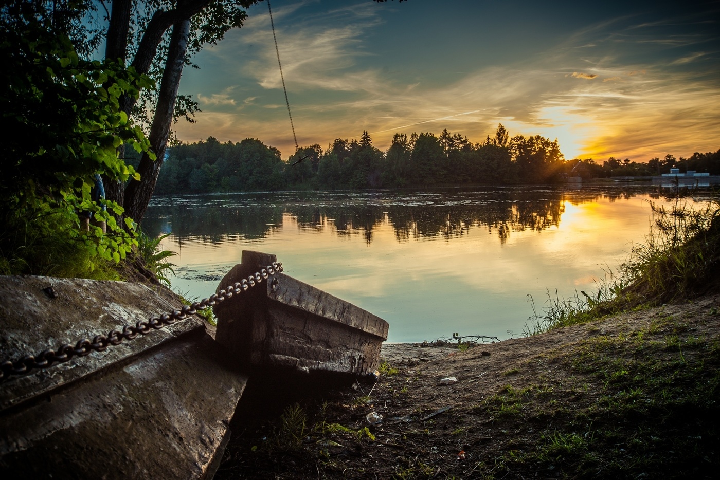 Sonnenuntergang über dem See